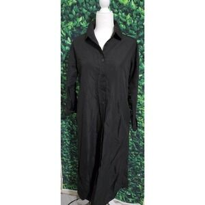 NWT Vonda Solid Black Long Sleeve Short Dress - Small